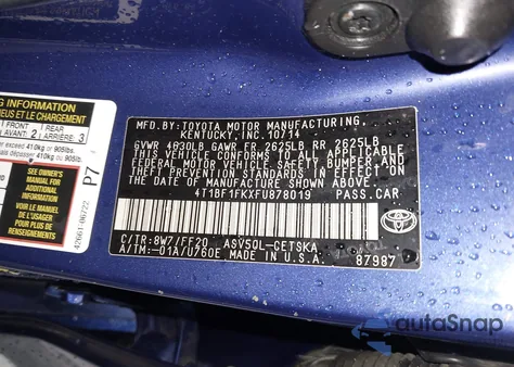 2015 Toyota Camry Se z USA, uszkodzony, nr VIN 4T1BF1FKXFU878019